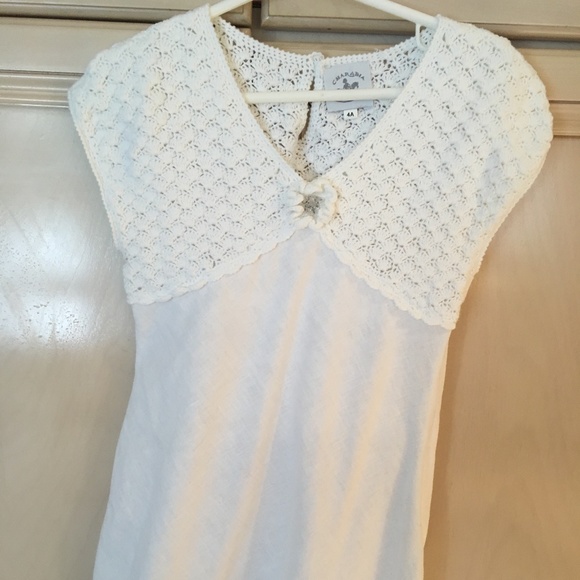 Charabia - Girls White Embroidered Dress w flower embellishment- S 5-Gently Used - Picture 1 of 7